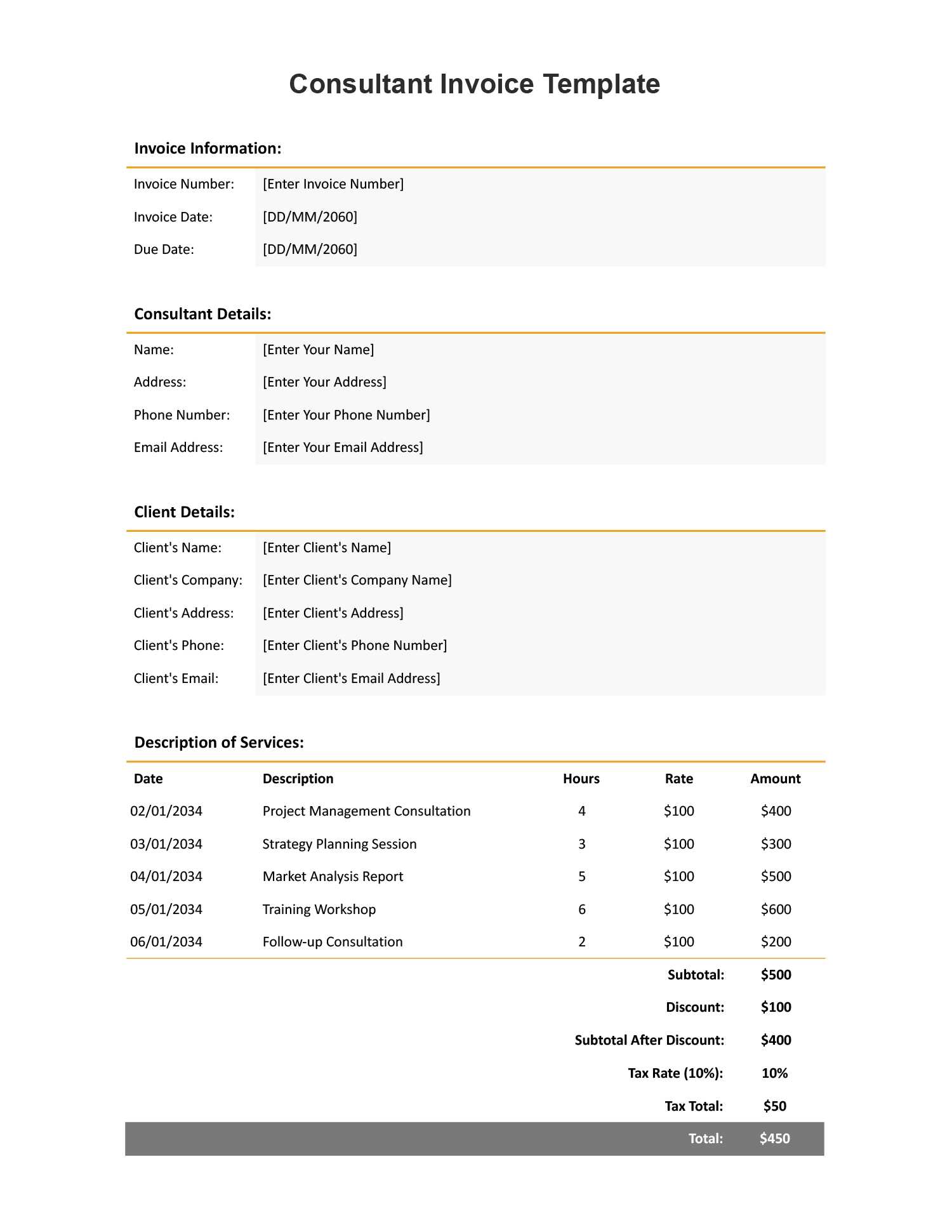 journalist invoice template