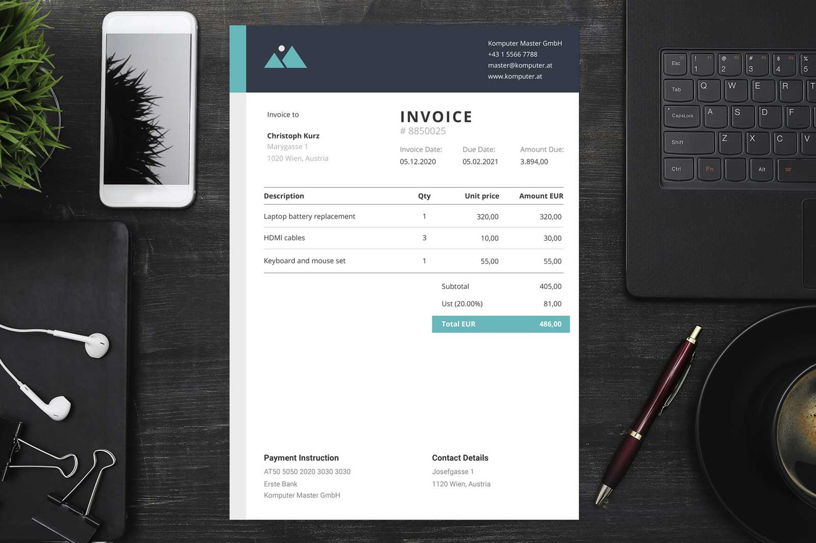 laptop invoice template