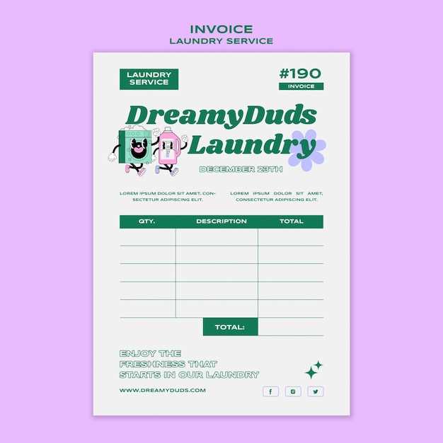 laundry invoice template