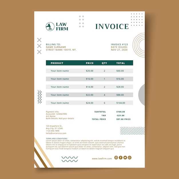 law firm invoice template