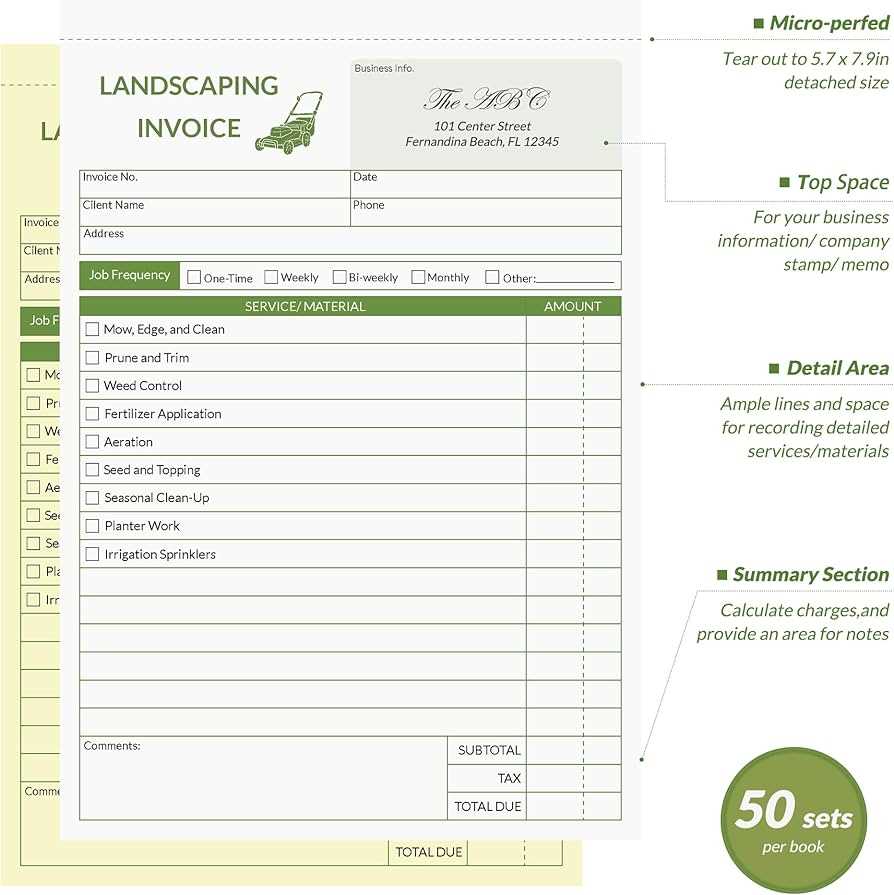 lawn service invoice template