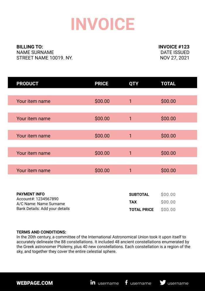 legal consultant invoice template