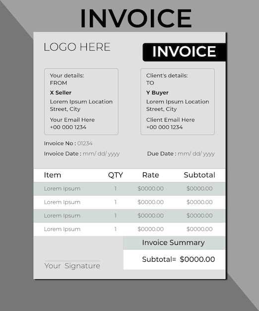 letter invoice template