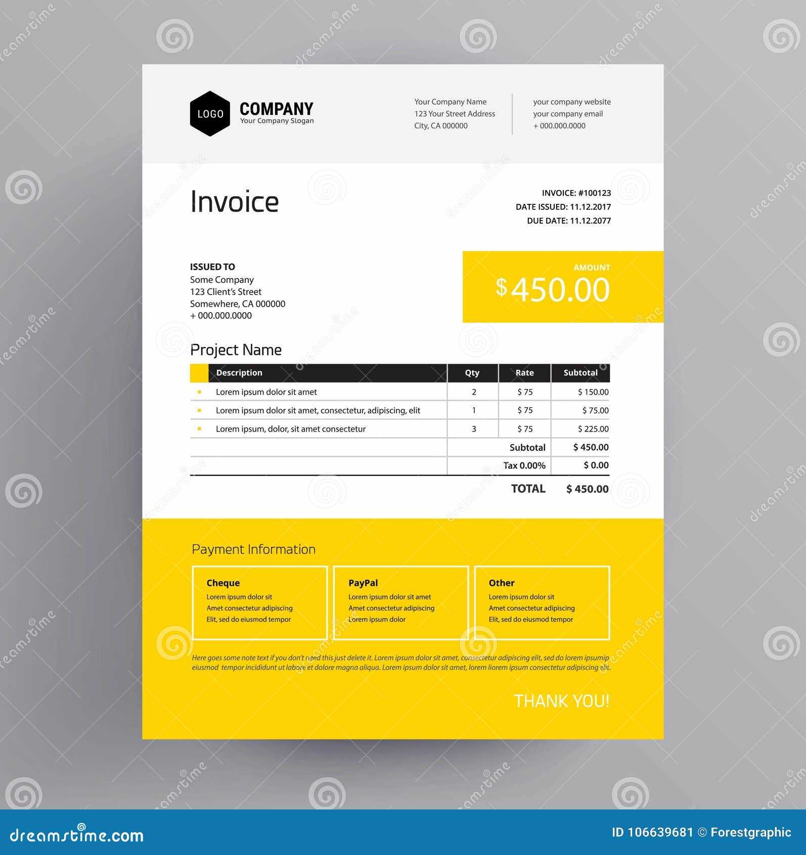 letter invoice template