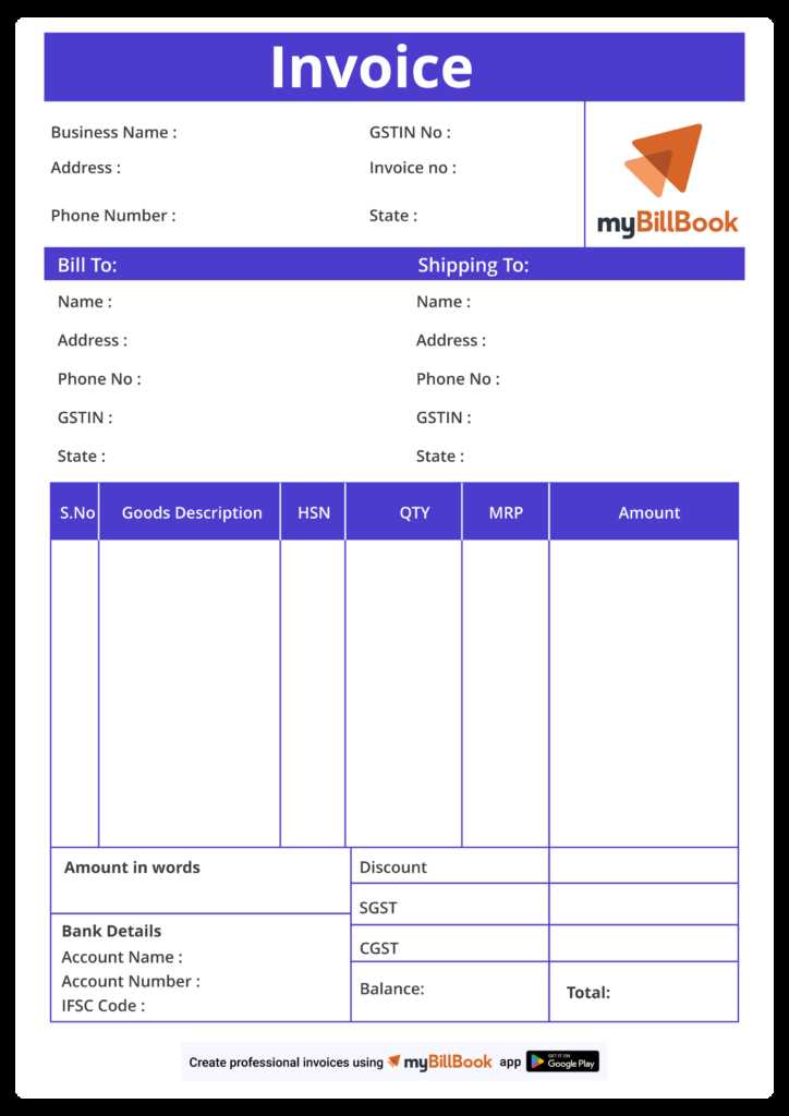 make my own invoice template