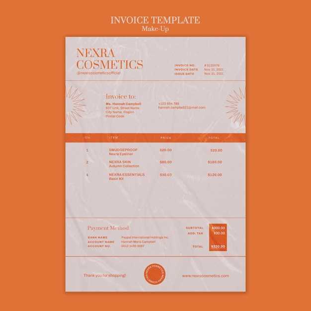 makeup invoice template