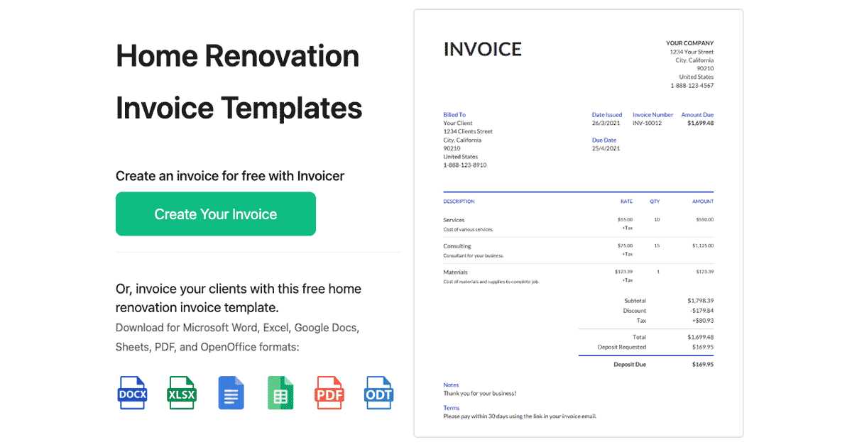 master invoice template