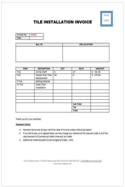 master invoice template