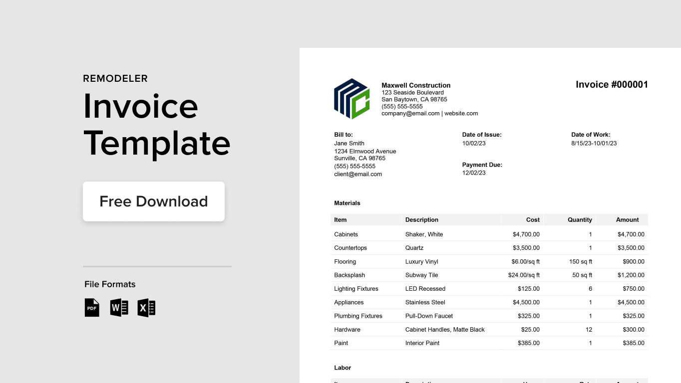 master invoice template