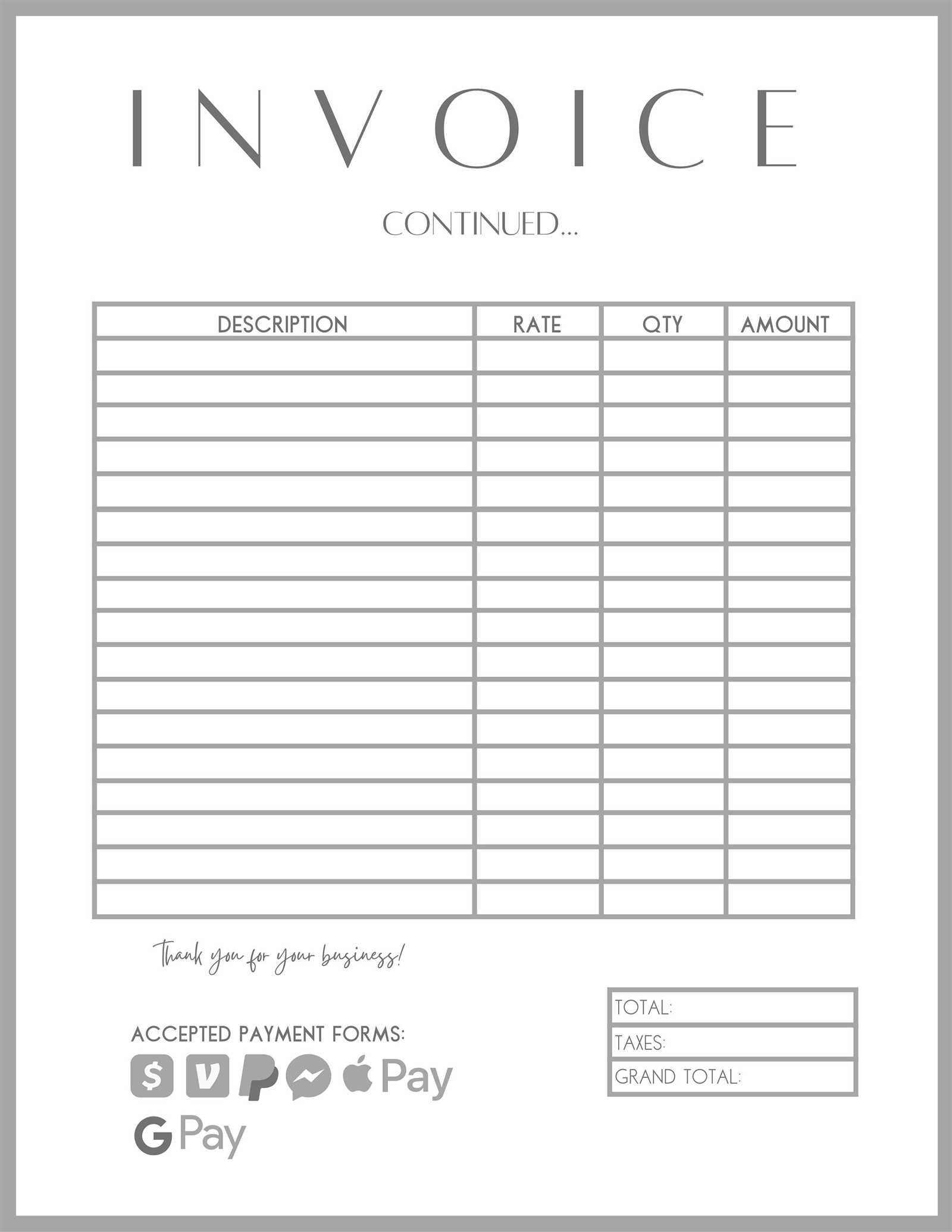 material invoice template