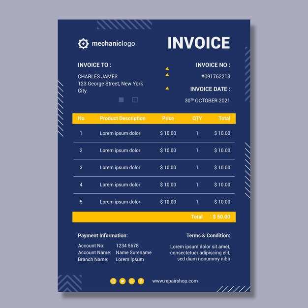mechanic invoice template pdf