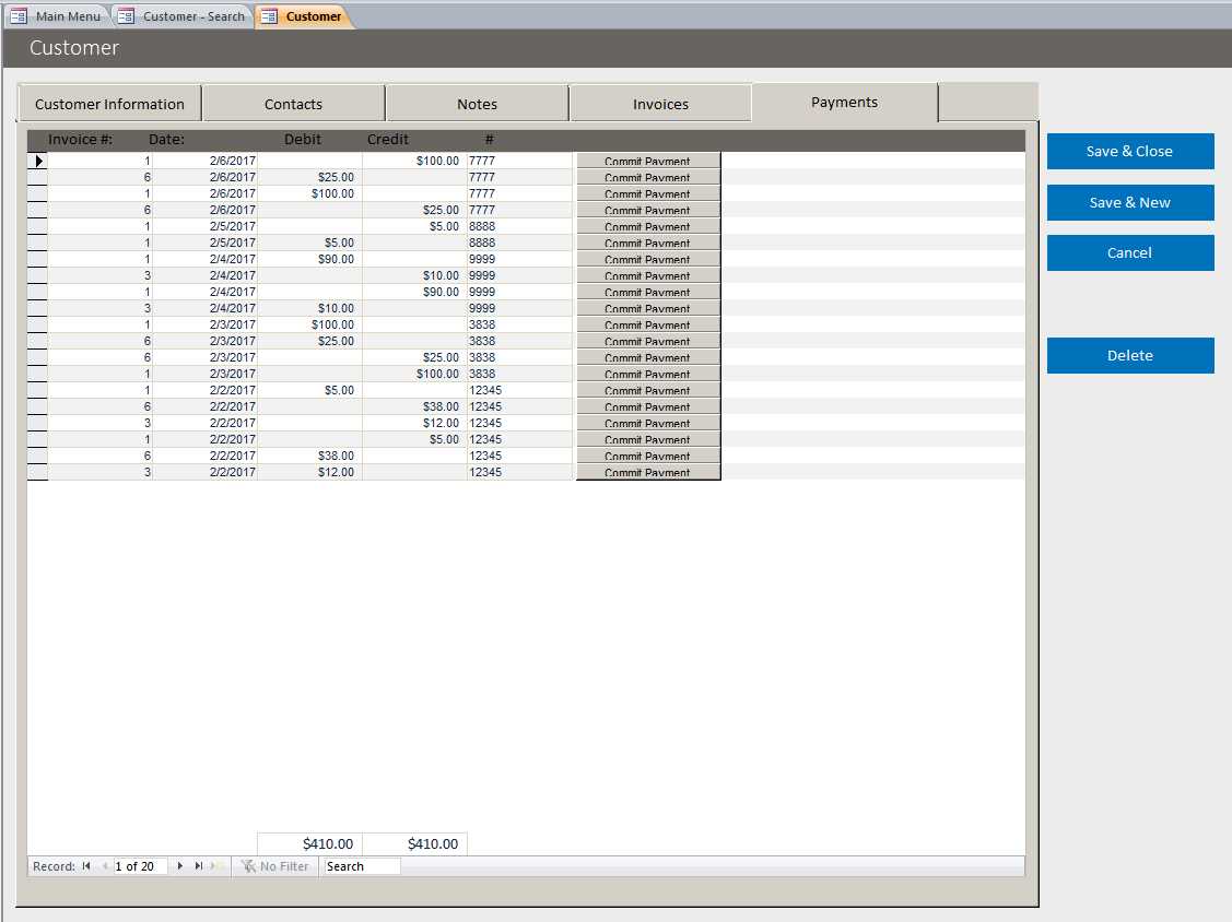 microsoft access invoice database template