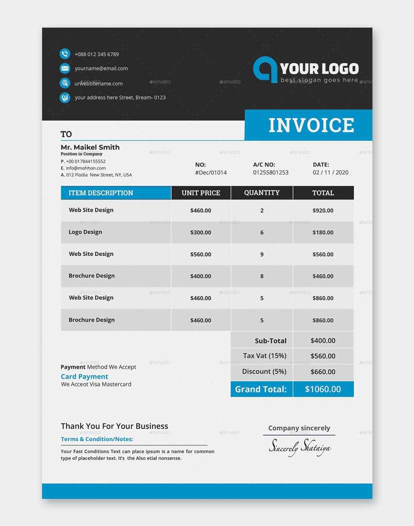 microsoft invoice template