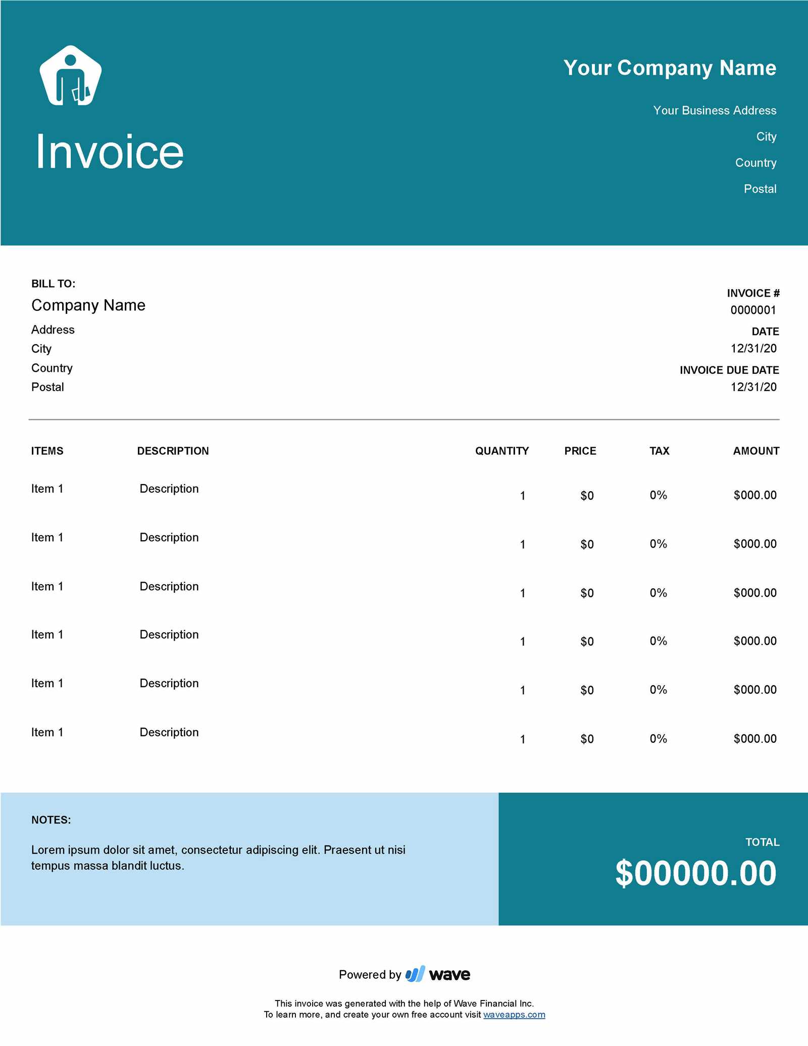 monthly payment invoice template