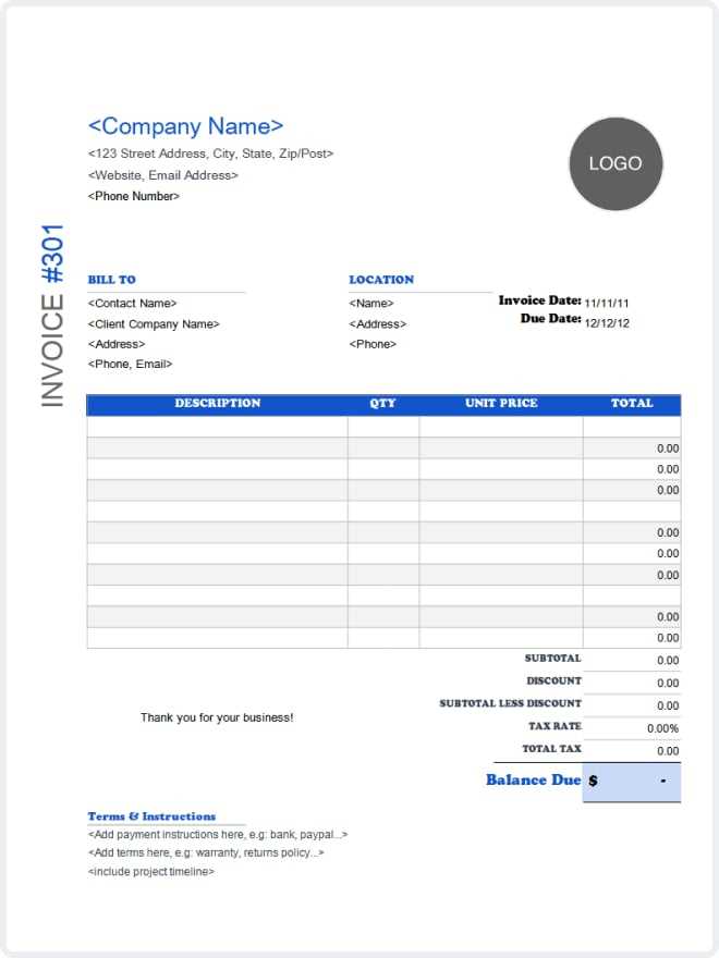 moving company invoice template