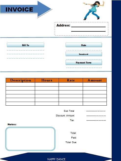 music teacher invoice template