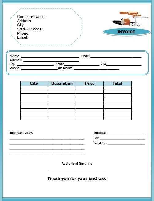 musician invoice template