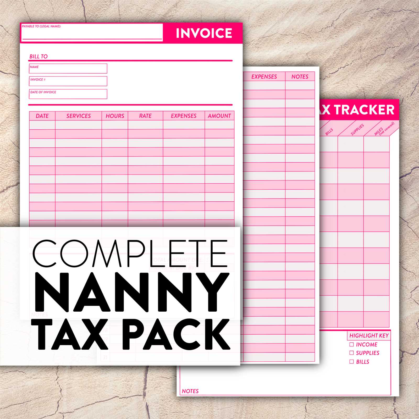 nanny invoice template