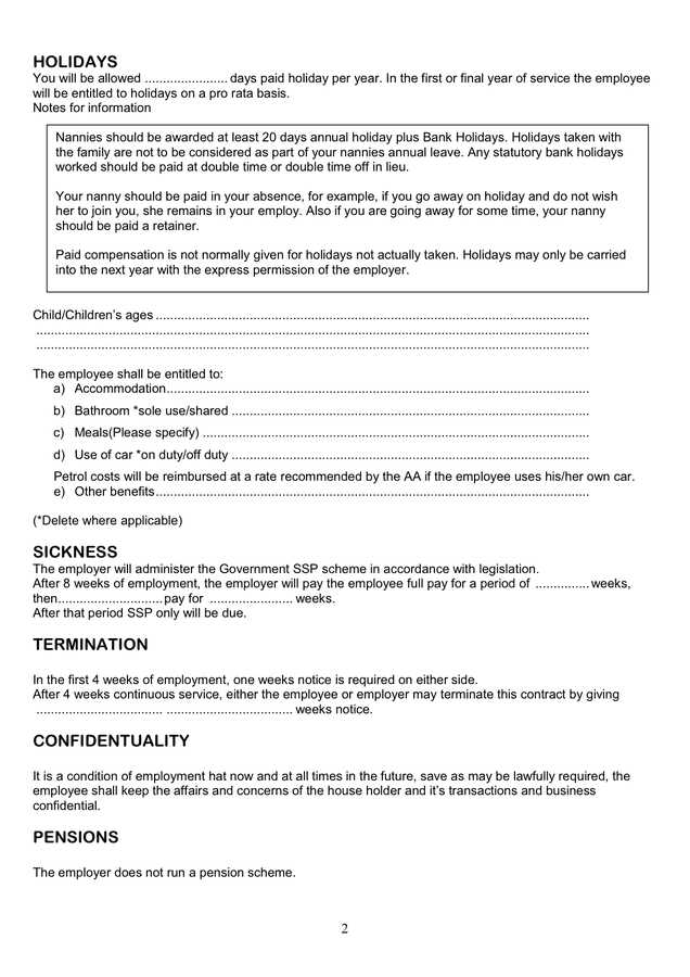 nanny invoice template