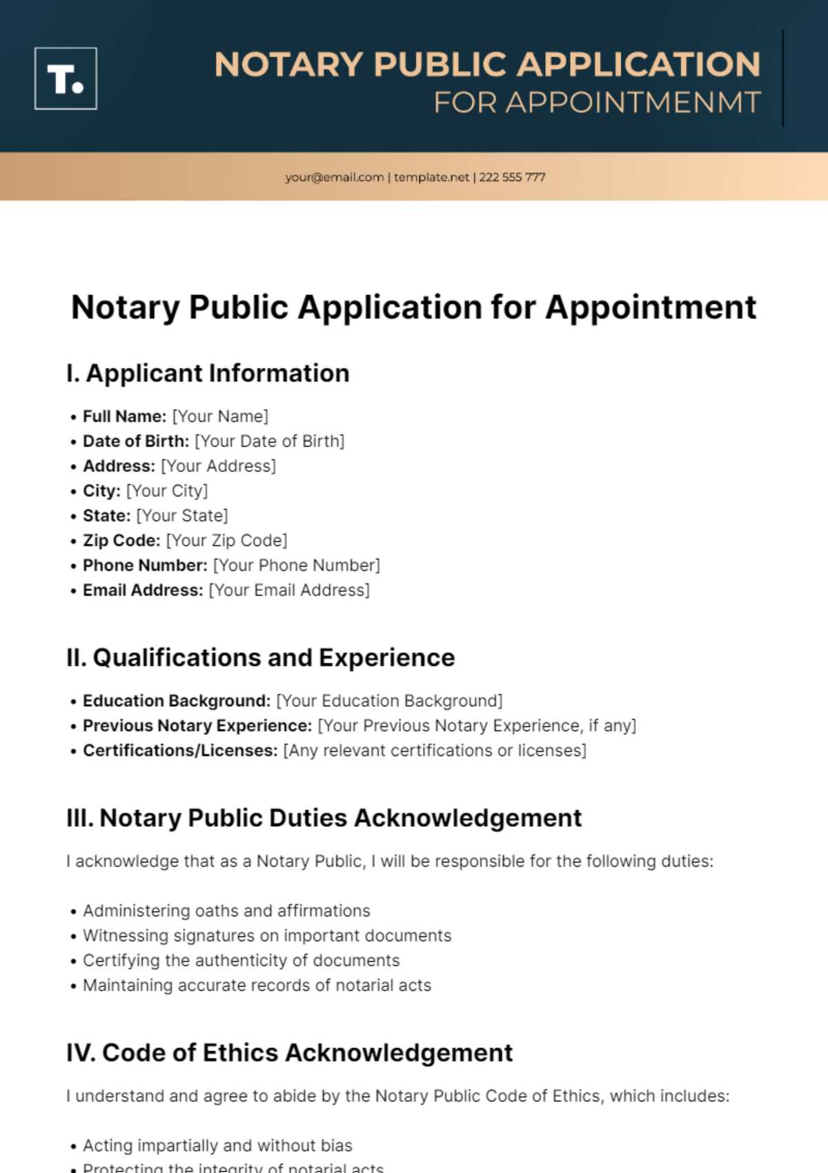 notary public invoice template