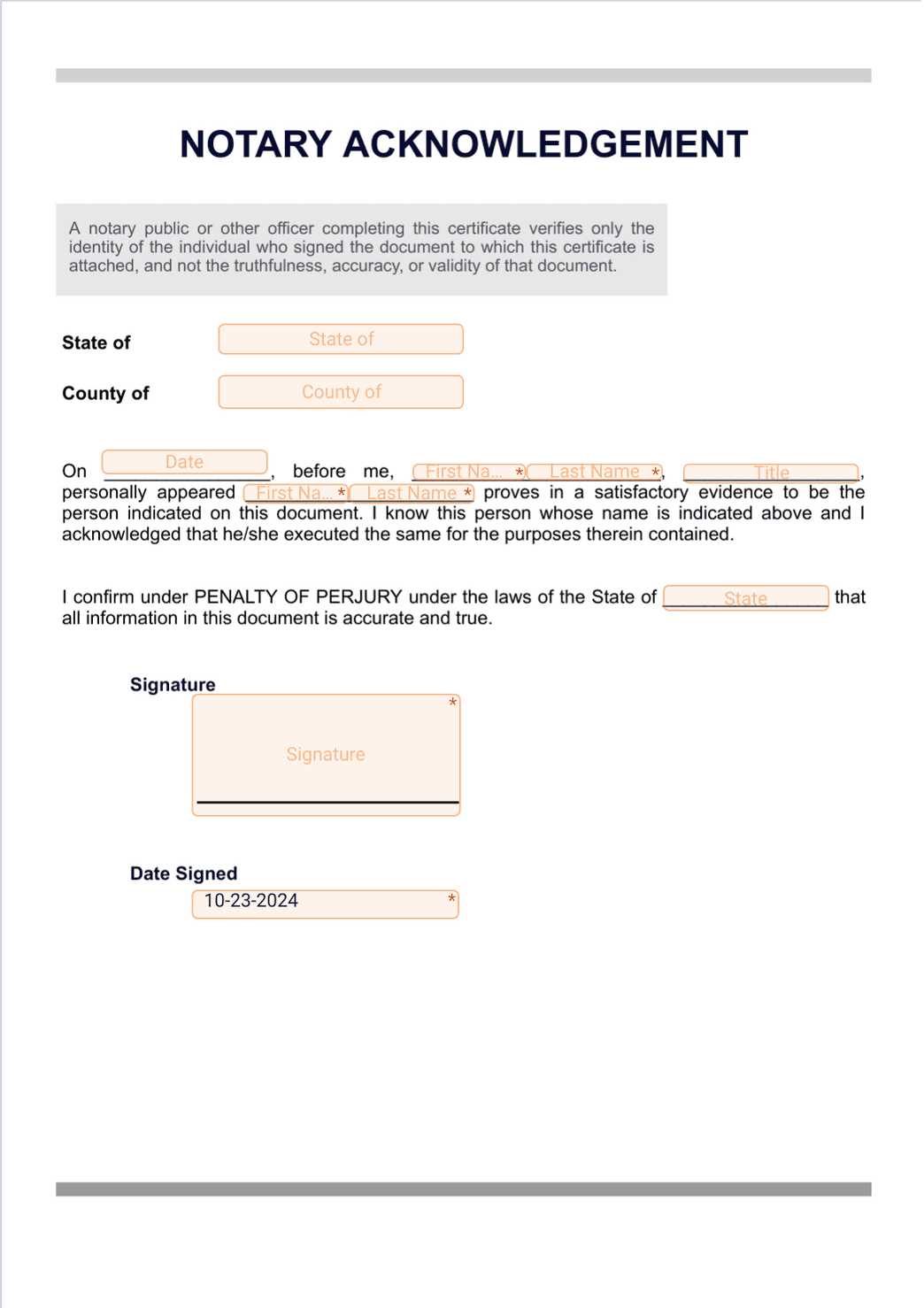 notary public invoice template