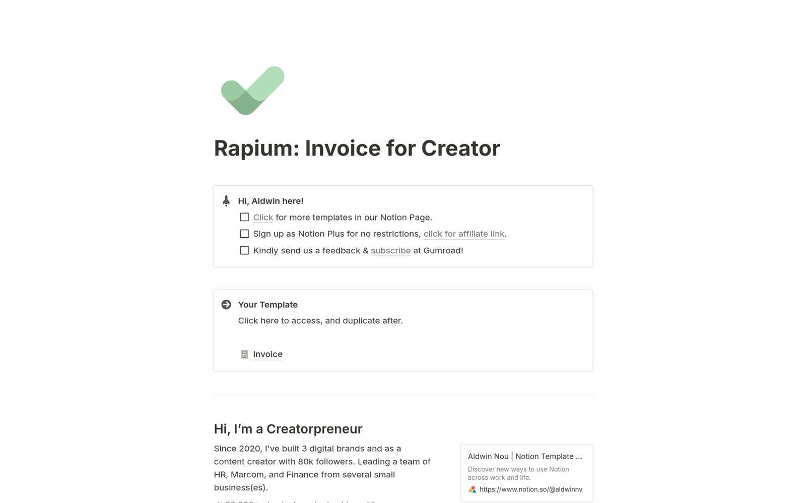 notion invoice template free