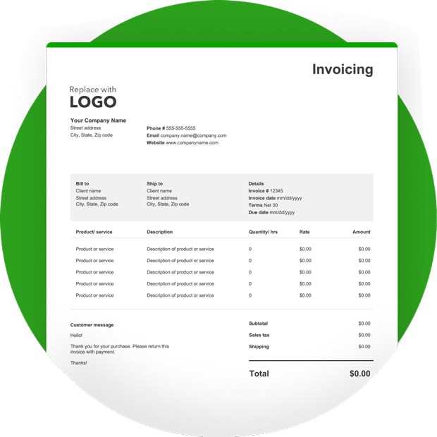 online service invoice template