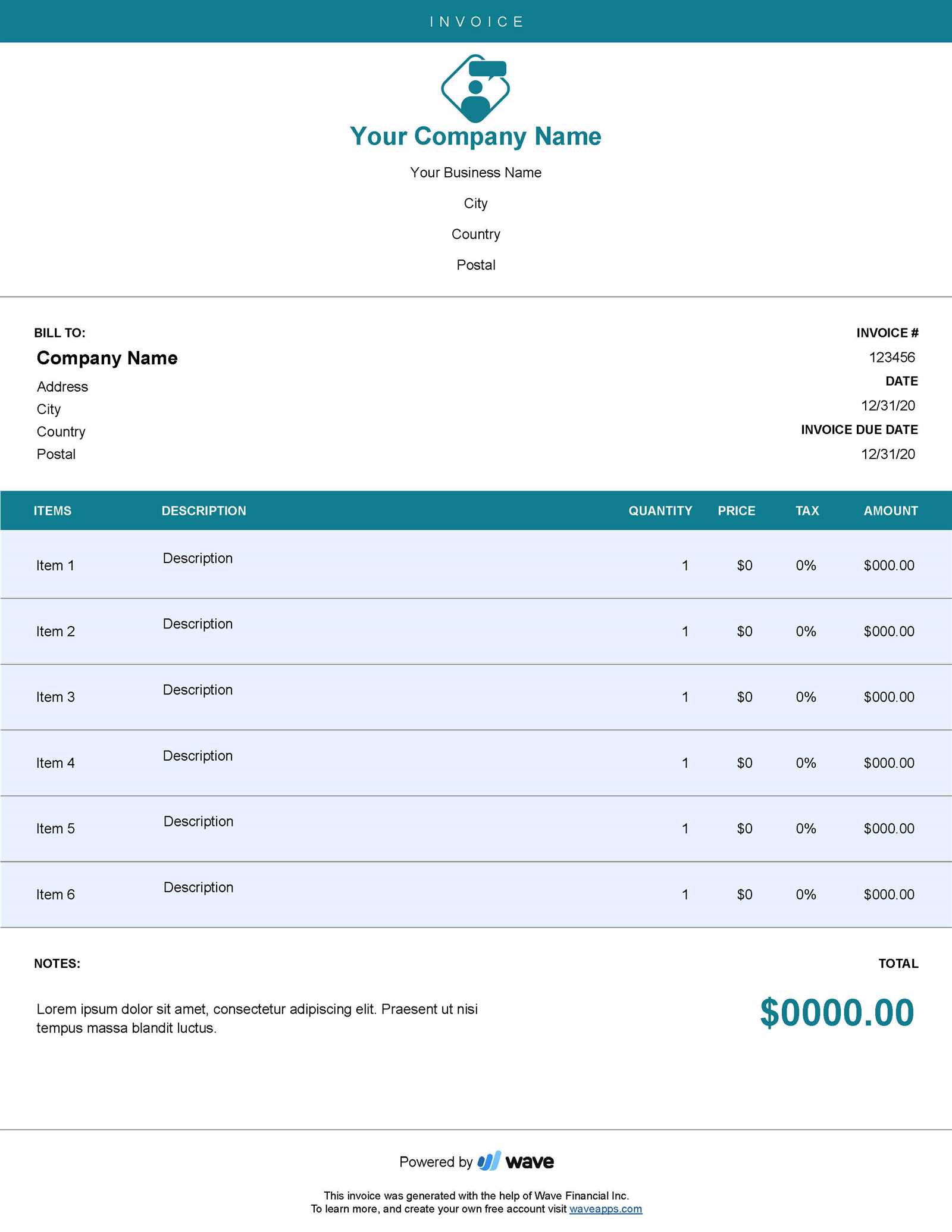 online shopping invoice template