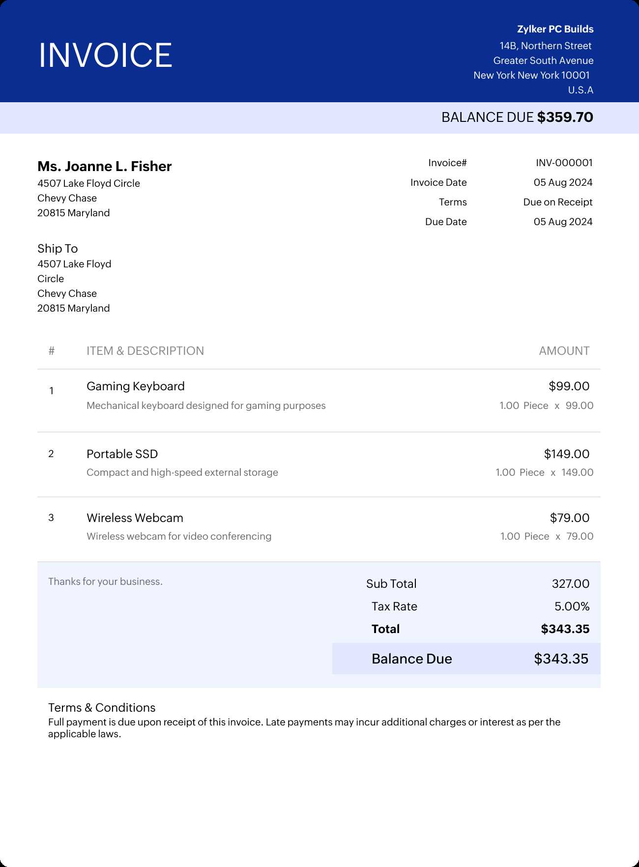 open office billing invoice template