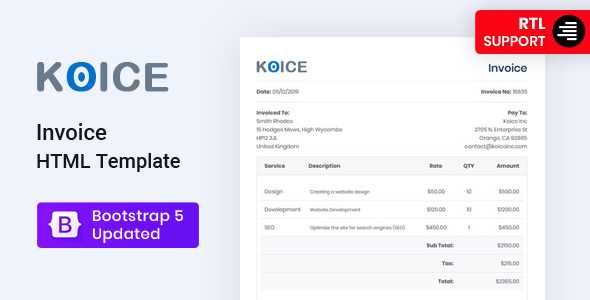 order invoice html template