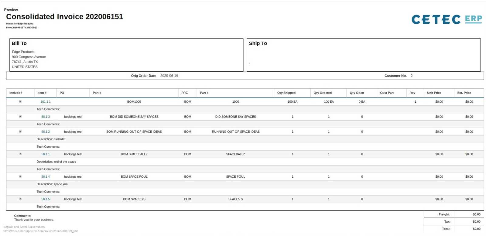 partial invoice template