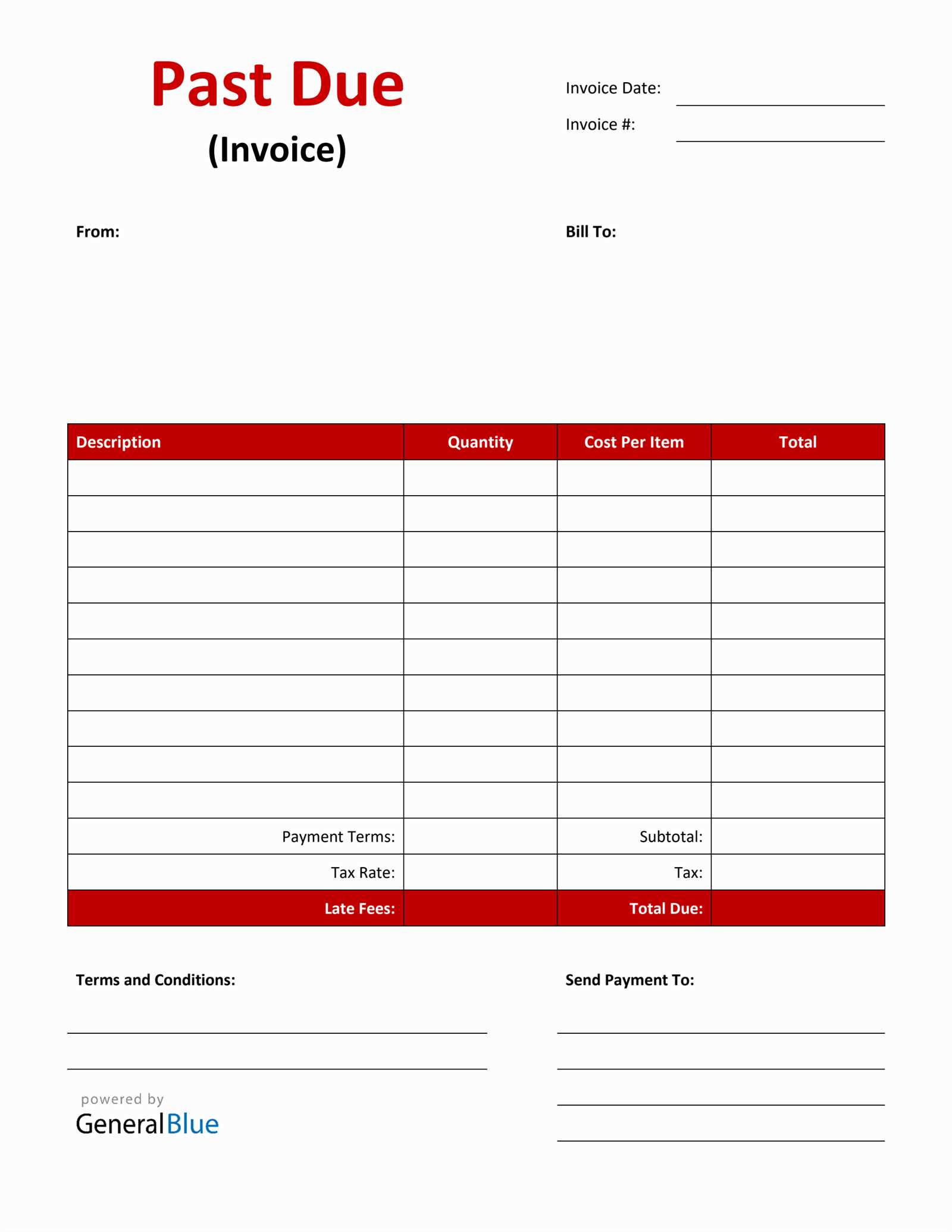 past due invoice template letter