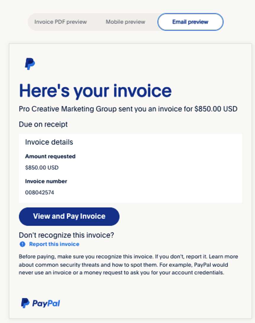 paypal invoice template download