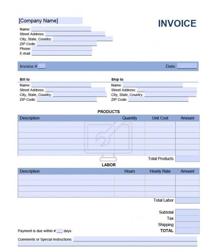 pc repair invoice template