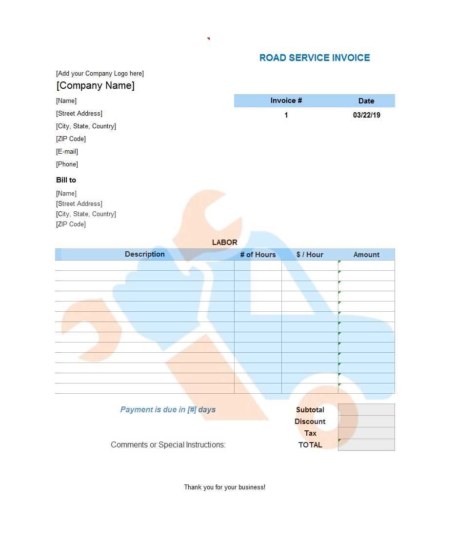 personal service invoice template