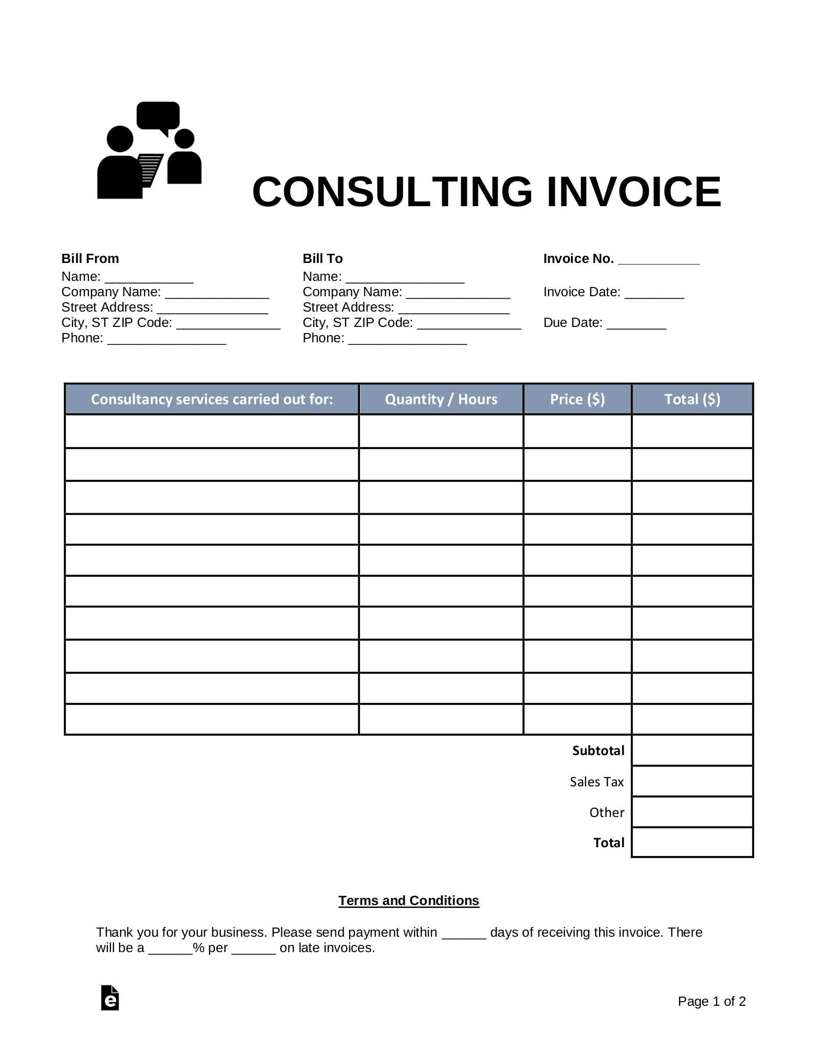 personal software invoice template