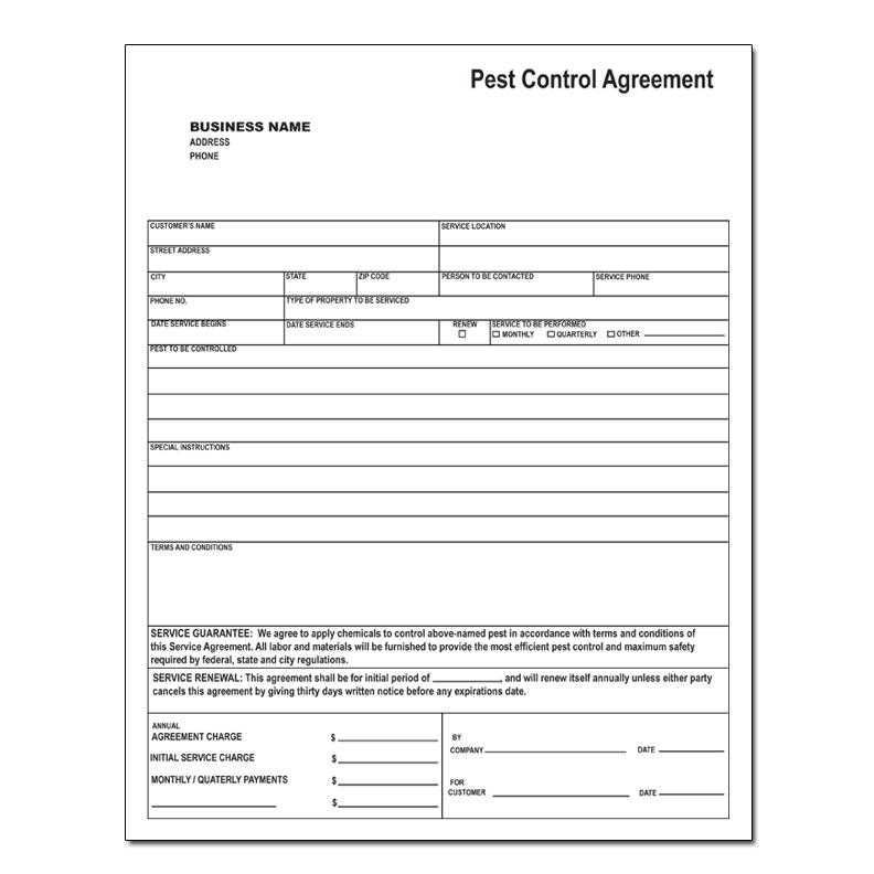 pest control invoices templates