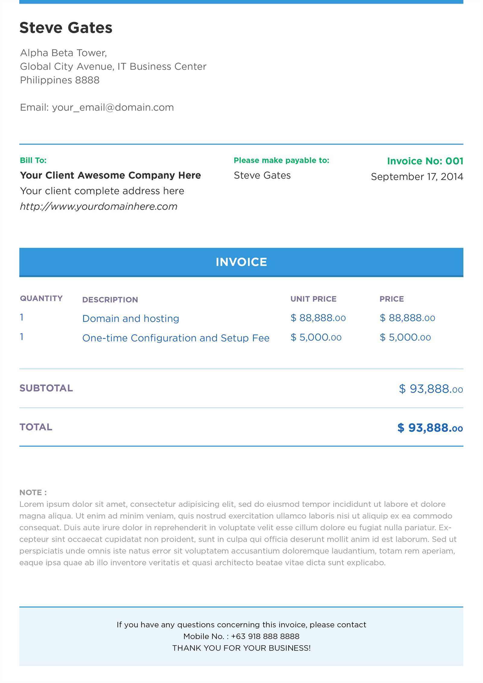 philippines invoice template