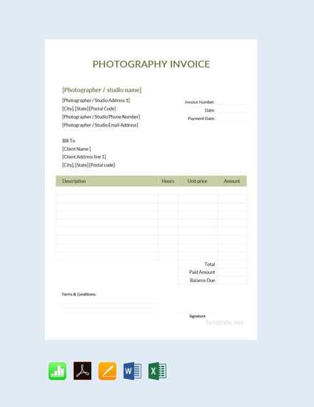 photography invoice template pdf