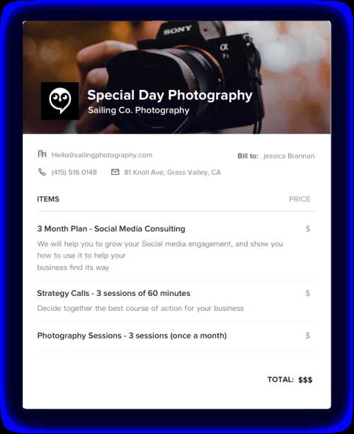 photoshoot invoice template