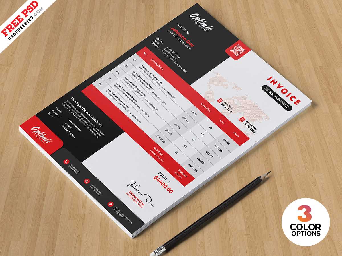 photoshop invoice template free