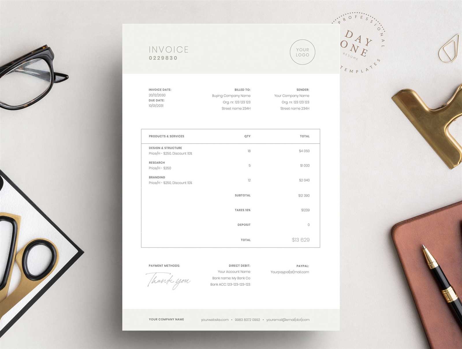 pinterest invoice template