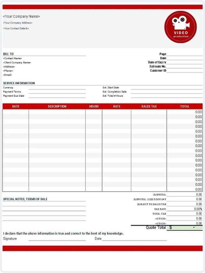 post production invoice template