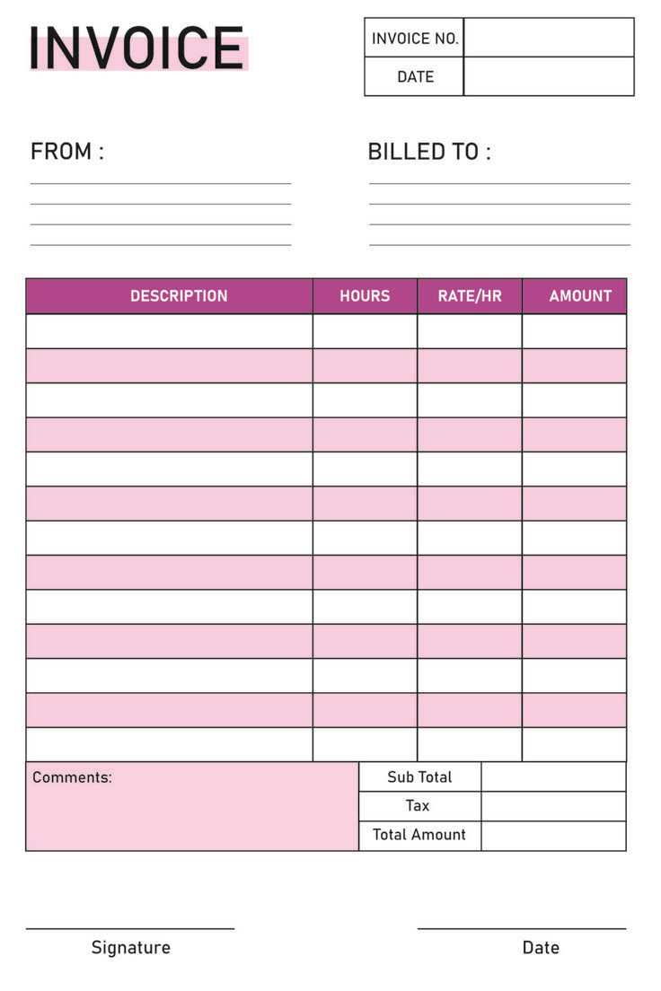 printable free invoice template pdf