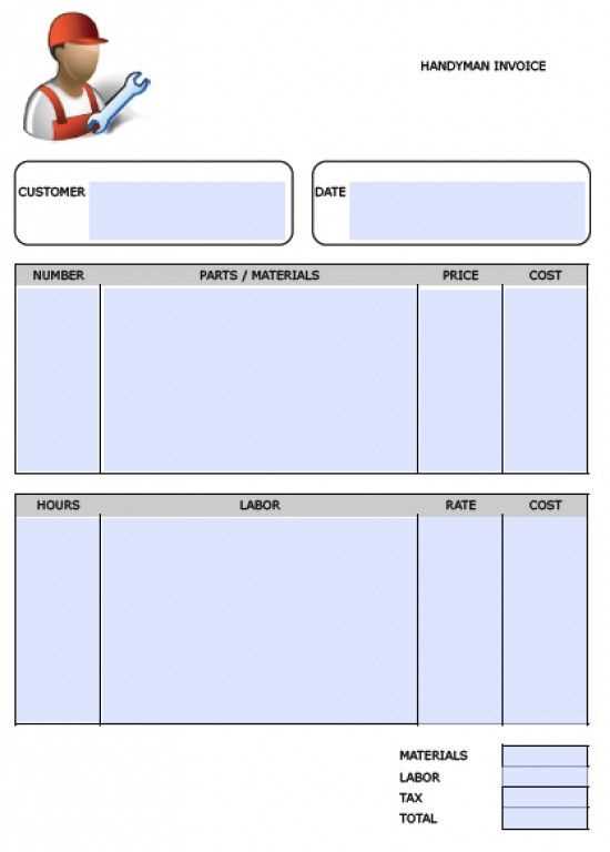 printable handyman invoice template