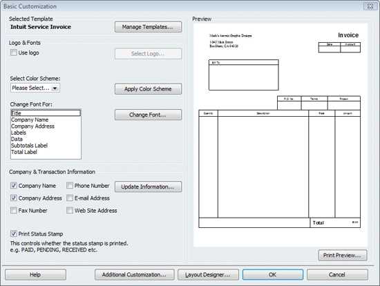 professional quickbooks invoice templates