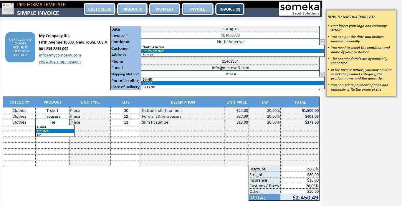 proforma invoice html template