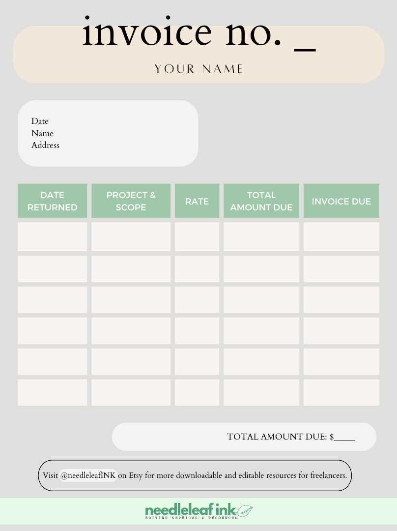 project invoice template excel