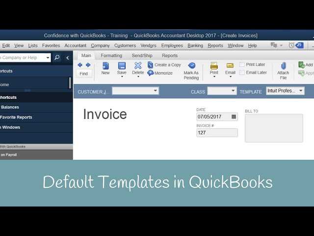 quickbooks create invoice template