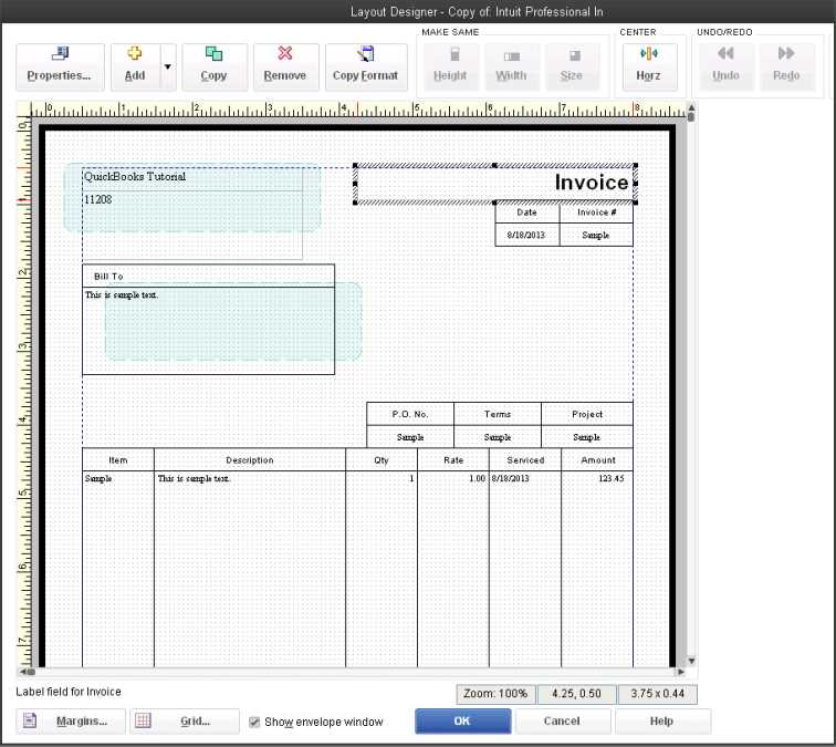 quickbooks how to change invoice template
